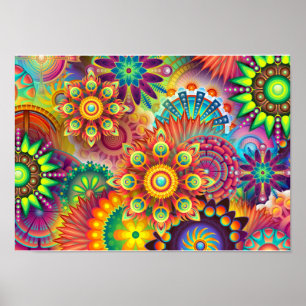 Mandala Abstracte Spirituele Psychedelic Trippy Poster