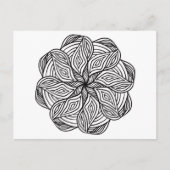 Mandala Abstracte zwarte witte minimale kleuren Briefkaart (Voorkant)