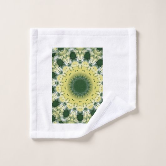 Mandala Abstrait Vert | Serviette inspirée de la n (Gant de toilette)