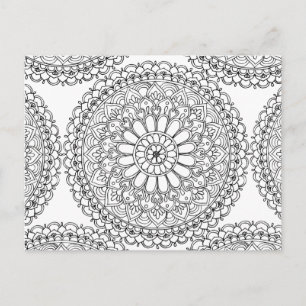 Mandala Adult Coloring Boho Pattern Briefkaart