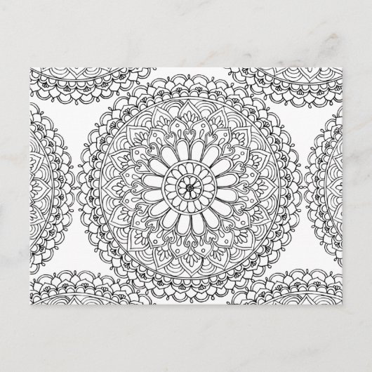 Mandala Adult Coloring Boho Pattern Briefkaart (Voorkant)