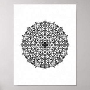 Mandala Adult Coloring Doodle Kleur Dit Poster