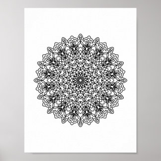Mandala Adult Coloring Doodle Kleur Dit Poster