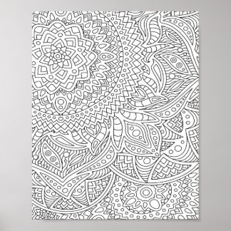 Mandala Adult Coloring Poster