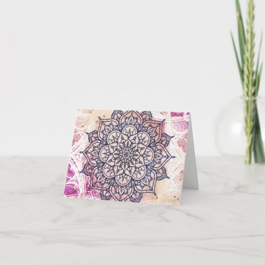 Mandala aéré Happy Rose Violet Jaune Merci (Devant)