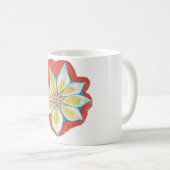 Mandala Aquarelle Orange Jaune Mug Blanc Classique (Devant droit)