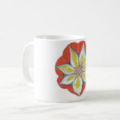 Mandala Aquarelle Orange Jaune Mug Blanc Classique (Devant gauche)