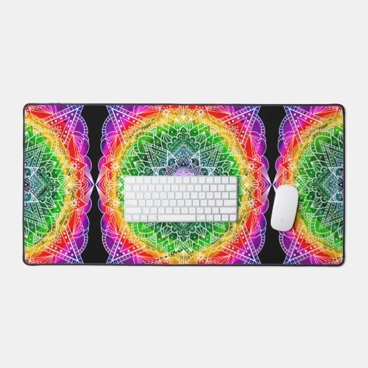 Mandala Arc-en-ciel coloré (Clavier et souris)