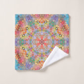 Mandala arc-en-ciel en hexagone (Gant de toilette)