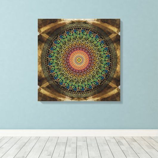 Mandala Armeens alfabet Canvas Afdruk (Insitu (Houten vloer))