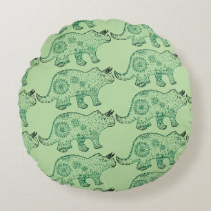 Mandala Art Dinosaure Coussin rond