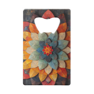Mandala Art Geweven Bloem Kredietkaart Flessenopener