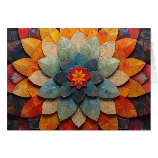 Mandala Art geweven bloemenblanco binnen (Voorkant Horizontaal)