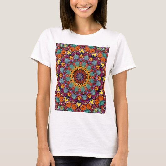 Mandala Art Multicolored Design T-Shirt (Devant)