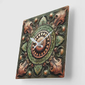 Mandala Art Vierkante Klok (Hoek)