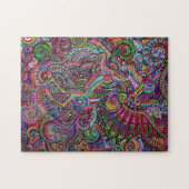 Mandala artistique licorne en puzzle difficile (Horizontal)