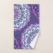 Mandala Artsy pourpre turquoise de Boho de henné (Serviette à main)