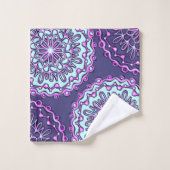 Mandala Artsy pourpre turquoise de Boho de henné (Gant de toilette)