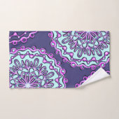 Mandala Artsy pourpre turquoise de Boho de henné (Serviette à main)