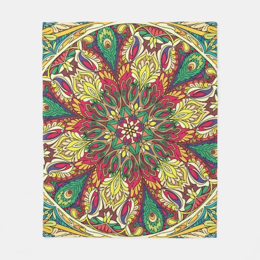 Mandala Bandana:  naadloos design. Fleece Deken (Voorkant)