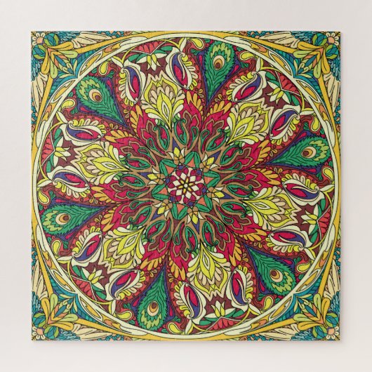 Mandala Bandana: naadloos design. Legpuzzel (Verticaal)