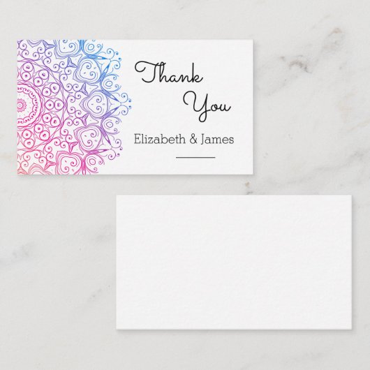 Mandala Bedankt Card Informatiekaartje (Voorkant / Achterkant)