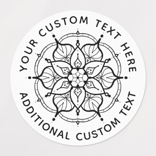 Mandala Black and White label (Design 2)