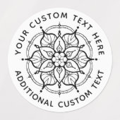 Mandala Black and White label (Design 1)