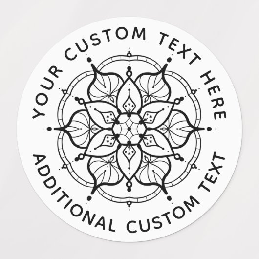 Mandala Black and White label (Design 1)