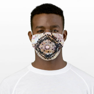 Mandala Black Brown Gold Adult Face Mask Stoffen Mondmasker