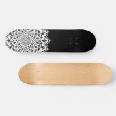 Mandala Black en White Pattern Skateboard (Horizontaal)