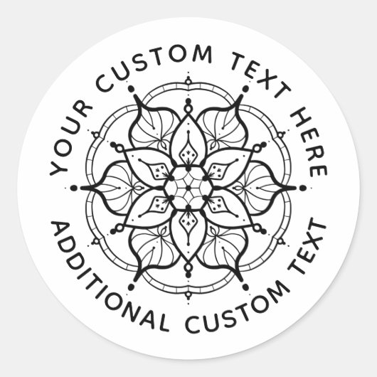 Mandala Black en White sticker (Voorkant)