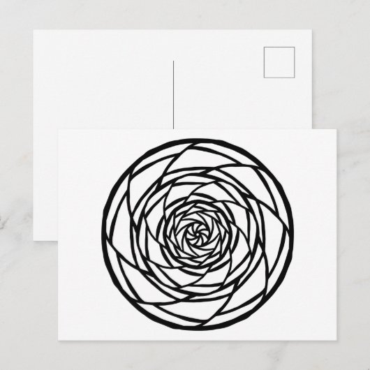 Mandala Black White Minimal Coloring Briefkaart (Voorkant / Achterkant)