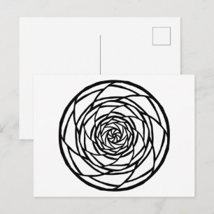 Mandala Black White Minimal Coloring Briefkaart