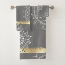 Mandala Blanc Et Gris Avec Une Touche D'Or