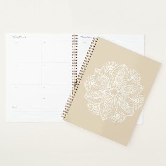 Mandala blanc exotique sur Arrière - plan beige (Devant avec enveloppe)