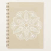 Mandala blanc exotique sur Arrière - plan beige (Devant)