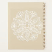 Mandala blanc exotique sur Arrière - plan beige (Dos)