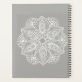Mandala blanc exotique sur Arrière - plan gris (Dos)