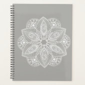 Mandala blanc exotique sur Arrière - plan gris (Devant)