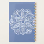 Mandala blanc exotique sur fond bleu (Dos)