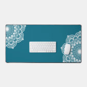 Mandala blanc sur fond bleu (Clavier et souris)