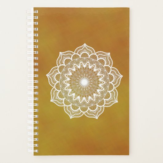 Mandala blanc sur fond doré (Devant)