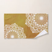 Mandala blanc sur fond doré (Serviette à main)