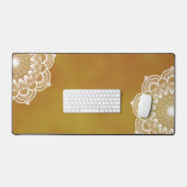 Mandala blanc sur fond doré (Clavier et souris)