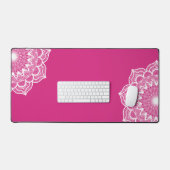 Mandala blanc sur fond rose (Clavier et souris)