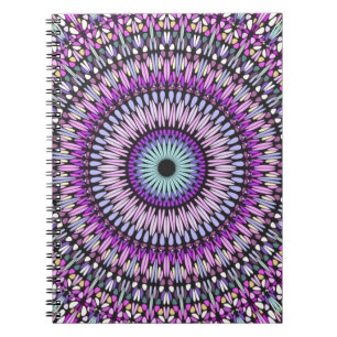 Mandala Blauw Paarse Kaleidoscoop Patroon-43214 Notitieboek