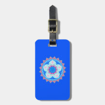 Mandala Blauw Roze op Blauwe Achtergrond