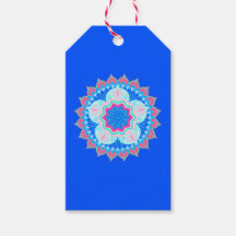Mandala Blauw Roze op Blauwe Achtergrond