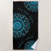 Mandala Blauw Vet Modern Levendig Mandala Strandlaken (Voorkant)